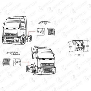 крыло заднее! левое/правое задняя часть c кронштейнами\ VOLVO FH/FM, RVI New Pre 2FH518 COVIND
