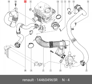 патрубок интеркулера правый!\ Renault Master III 10> 2.3dCi 144604965R RENAULT