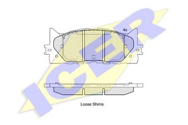 181764 колодки дисковые передние !\ Toyota Camry ACV 40/45 06> 181764 ICER