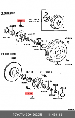 ШПИЛЬКА КОЛЕСА (TOYOTA) 90942-02058 TOYOTA