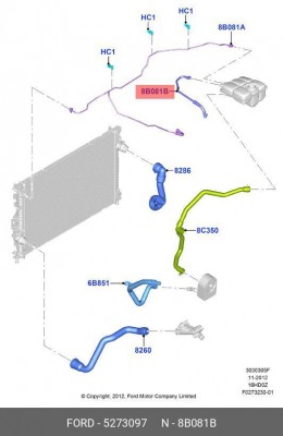 шланг расширительного бачка!\ Ford Focus III 11> 5 273 097 FORD