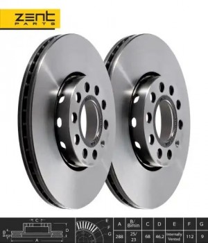 диск тормозной передний! Audi 100/A4/A6, VW Passat all 90> Z05987 ZENTPARTS