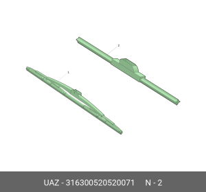 Щетка стеклоочистителя УАЗ-3163 бескаркасная 530мм (ОАО УАЗ) 316300520520071 UAZ UAZ