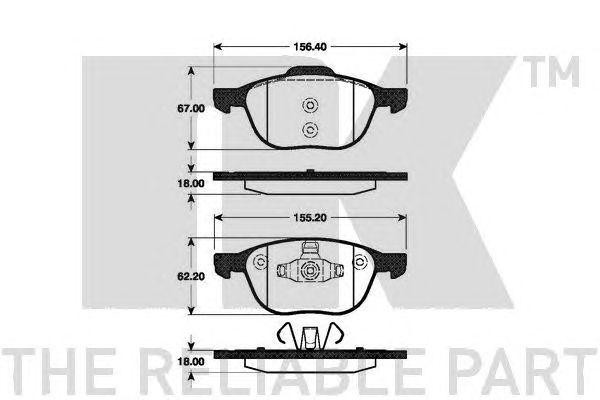 колодки дисковые передние!\ Ford Focus 1.4-2.0/1.6TDCi-2.0TDCi 04>, Mazda 3 1.4- 222561 NK