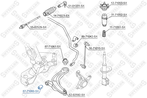 сайлентблок рычага пер.!\ Mazda MPV LW 99> 87-71060-SX STELLOX