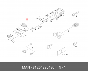 Корпус штекера 16X1,5-PBT-BL 81254320480 MAN