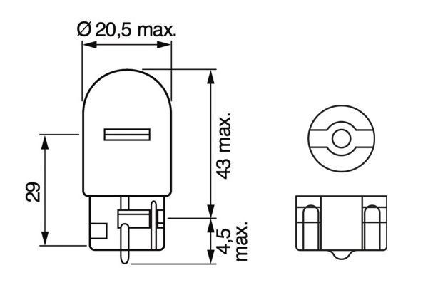 Лампа 12V W21W W3х16d блистер (2шт.) Pure Light BOSCH 1 987 301 096 BOSCH