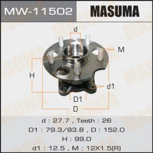 к-кт подшипника ступицы задней!\ Toyota Highlander 08> MW-11502 MASUMA