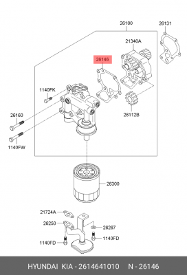 Прокладка HYUNDAI HD65,72,County дв.D4AL насоса масляного OE 2614641010 HYUNDAI KIA