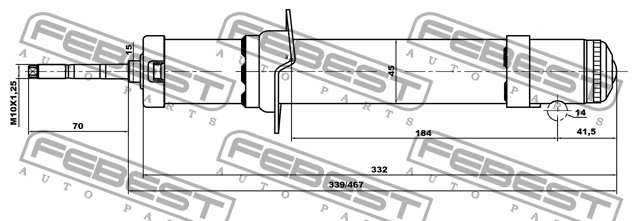 Амортизатор передний GAS.TWIN TUBE 12658719F FEBEST
