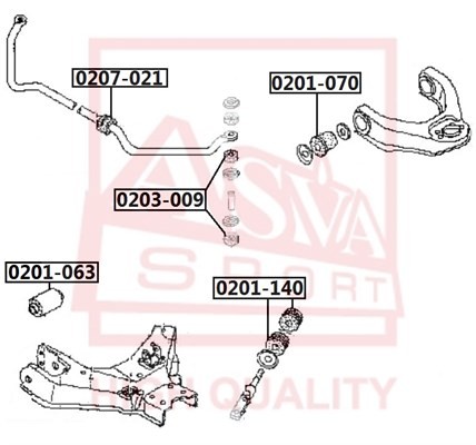 Втулка, стабилизатор 0207021 0207-021 ASVA