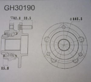 Ступица DODGE Intrepid (92-) передняя в сборе GMB GH30190 GMB