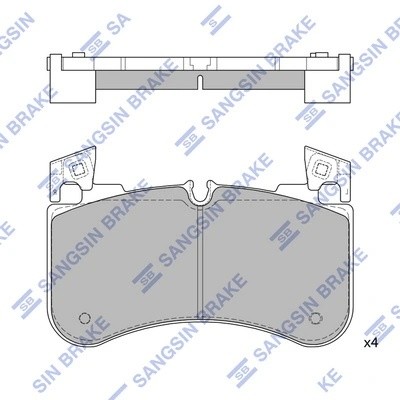 Колодки передние RANGE ROVER 2012-, LAND ROVER DISCOVERY 2016- SP4351 SP4351 SANGSIN