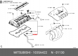 Клапан MITSUBISHI вентиляции картера OE 1035A422 MITSUBISHI