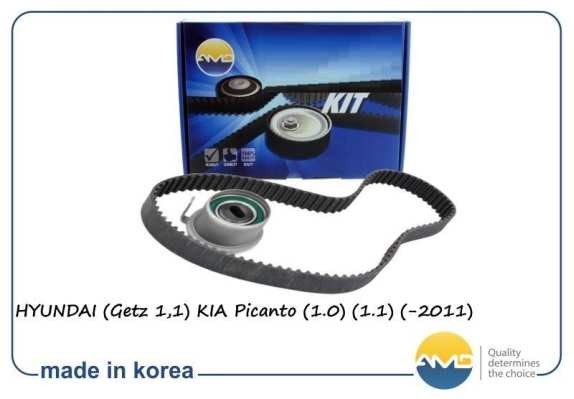 Комплект ГРМ (ремень ГРМ +ролик) HYUNDAI Getz TB, 1,1, KIA Picanto BA, 1,0, 1,1, AMD.KITBR2 AMD