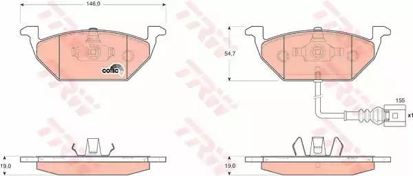 Колодки передние SKODA OCTAVIA (1Z_), VW GOLF IV-VI GDB1658 GDB1658 TRW