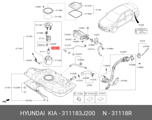 Уплотнительное кольцо топливного насоса 31118-3J200 311183J200 HYUNDAI KIA