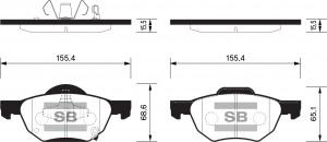 Колодки тормозные HONDA Accord (03-) передние (4шт.) SANGSIN SP1573 SANGSIN
