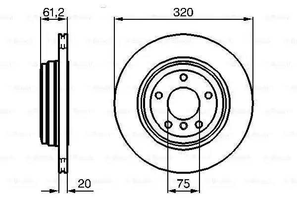 Диск тормозной BMW 5 (E60) задний (1шт.) BOSCH 0 986 479 056 BOSCH