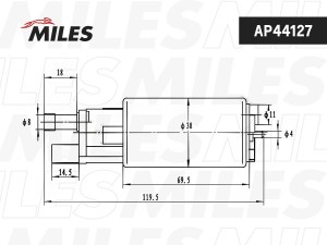 Насос топливный FORD TRANSIT 94-00/MONDEO 93-00/ESCORT/ 3bar AP44127 AP44127 MILES