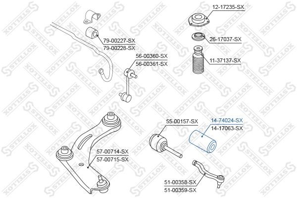 пыльник рейки рулевой левый!\ Nissan Maxima CA33 00> 14-74024-SX STELLOX