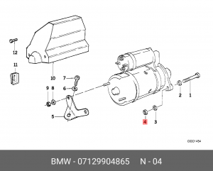 Гайка BMW шестигранная OE 07 12 9 904 865 BMW