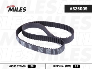 Ремень ГРМ AUDI A3/A4 1.6 96- / SKODA / VW 1.6-2.0 98- (138X23) (Contitech CT908 AB26009 MILES