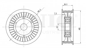 Ролик направляющий приводного ремня TNS-10255 UNIO