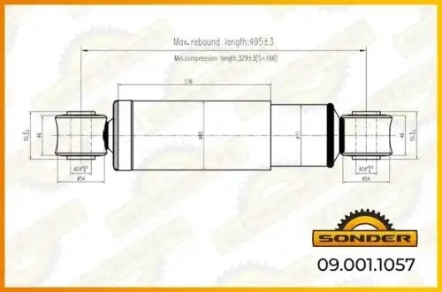 Амортизатор подвески (задний) BPW о.н 0237220402 — 2 года безусловной гарантии 090011057 SONDER