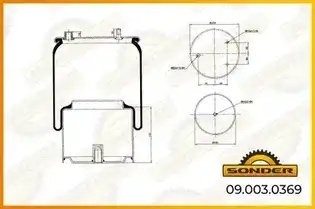 Пневморессора Premium со стаканом (металл) 2 шп.+возд. / 1 отв 887 N P09 — 3 год 090030369 SONDER