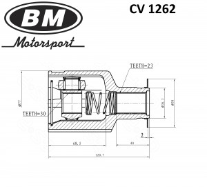 ШРУС внутренний Logan/Largus 1.4-1.6 CV1262 CV1262 BM MOTORSPORT