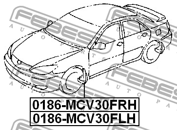 Брызговик передний левый TOYOTA CAMRY V30 0186-MCV30FLH 0186-MCV30FLH FEBEST