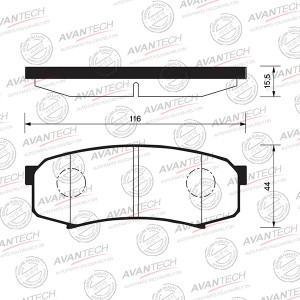 Колодки тормозные дисковые Avantech передние (противоскрипная пластина в компл.) AV001 AVANTECH