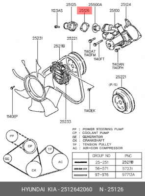 прокладка термостата!\ Hyundai Porter (D4BF) 96-03 2512642060 HYUNDAI