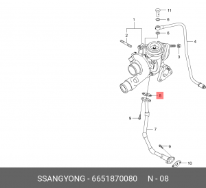 Прокладка трубки масловозвращающей 66518-70080 6651870080 SSANG YONG