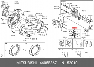 Сальники заднего торм.суппорта,к-т MITSUBISHI 4605B867 4605B867 MITSUBISHI