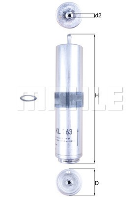 Фильтр топливный KL763D KL763D MAHLE KNECHT