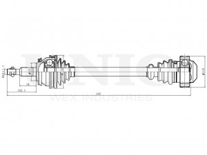 Привод в сборе передний левый CVJ-10089 UNIO