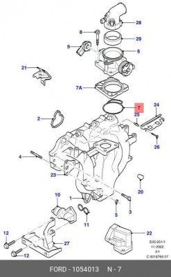 Прокладка FORD Mondeo корпуса заслонки дроссельной OE 1 054 013 FORD
