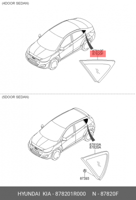 Накладка HYUNDAI Solaris двери задней правой OE 878201R000 HYUNDAI KIA