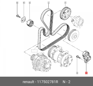 РОЛИК НАТЯЖЕНИЯ РЕМН ГЕНЕРАТОРА 117502781R 11 75 027 81R RENAULT