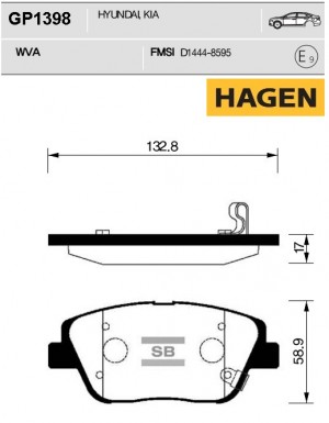 Колодки передние HYUNDAI SONATA VI, KIA OPTIMA GP1398 GP1398 SANGSIN