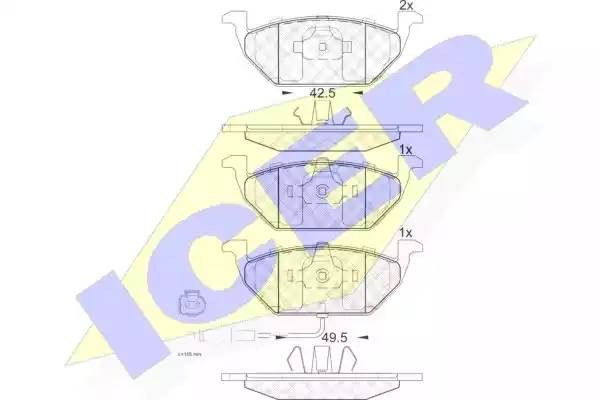 181349 колодки дисковые передние !\ Seat Leon/Ibiza, VW Bora/Golf 1.2-2.0i/D 00> 181349 ICER