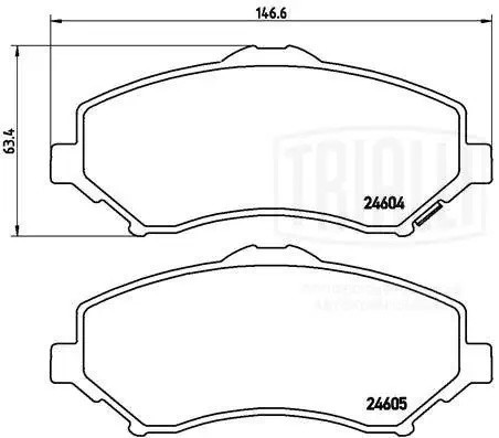Колодки торм. Jeep Wrangler (07-)/Chrysler Voyager (07-) диск. перед. (PF 4243) PF4243 TRIALLI