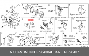 ДАТЧИК ПАРКОВКИ - 284384HB4A 28438-4HB4A NISSAN
