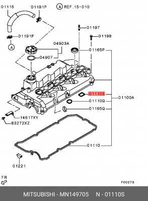 ПРОКЛАДКА КЛАПАННОЙ КРЫШКИ РЕЗИНОВАЯ MN149705 MN149705 MITSUBISHI