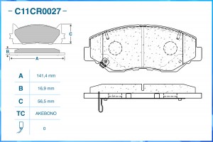 Тормозные колодки передние Low Metallic C11CR0027 C11CR0027 CWORKS