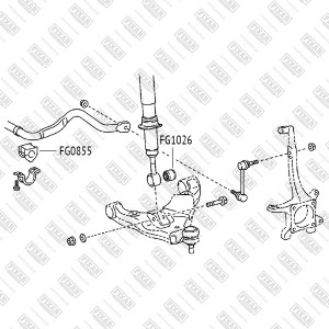 сайлентблок задней поперечной тяги !\ Toyota Land Cruiser Prado 150/RAV4 06>,Lex FG1026 FIXAR