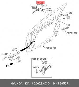 КОЖУХ РУЧКИ ДВЕРИ 826623X030 HYUNDAI KIA