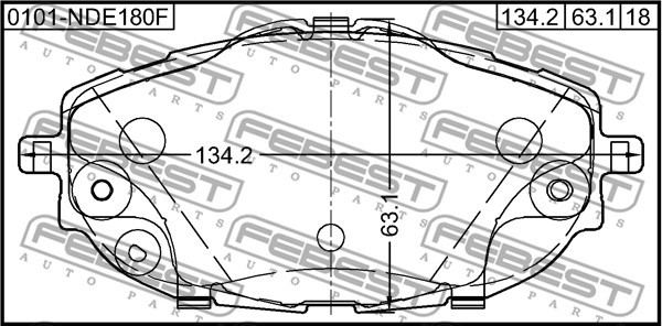Колодки тормозные дисковые передние 0101-NDE180F FEBEST